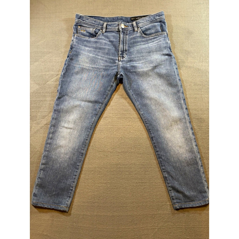 Armani Exchange A|X J33 Mens Jeans Size 34 Blue Super Skinny Stretch Denim Y2K